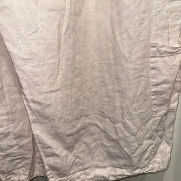 Bryn Walker 1X Womens Pants Linen Pink Pull On Wide Leg Pocket Resort Lagenlook - Picture 8 of 8